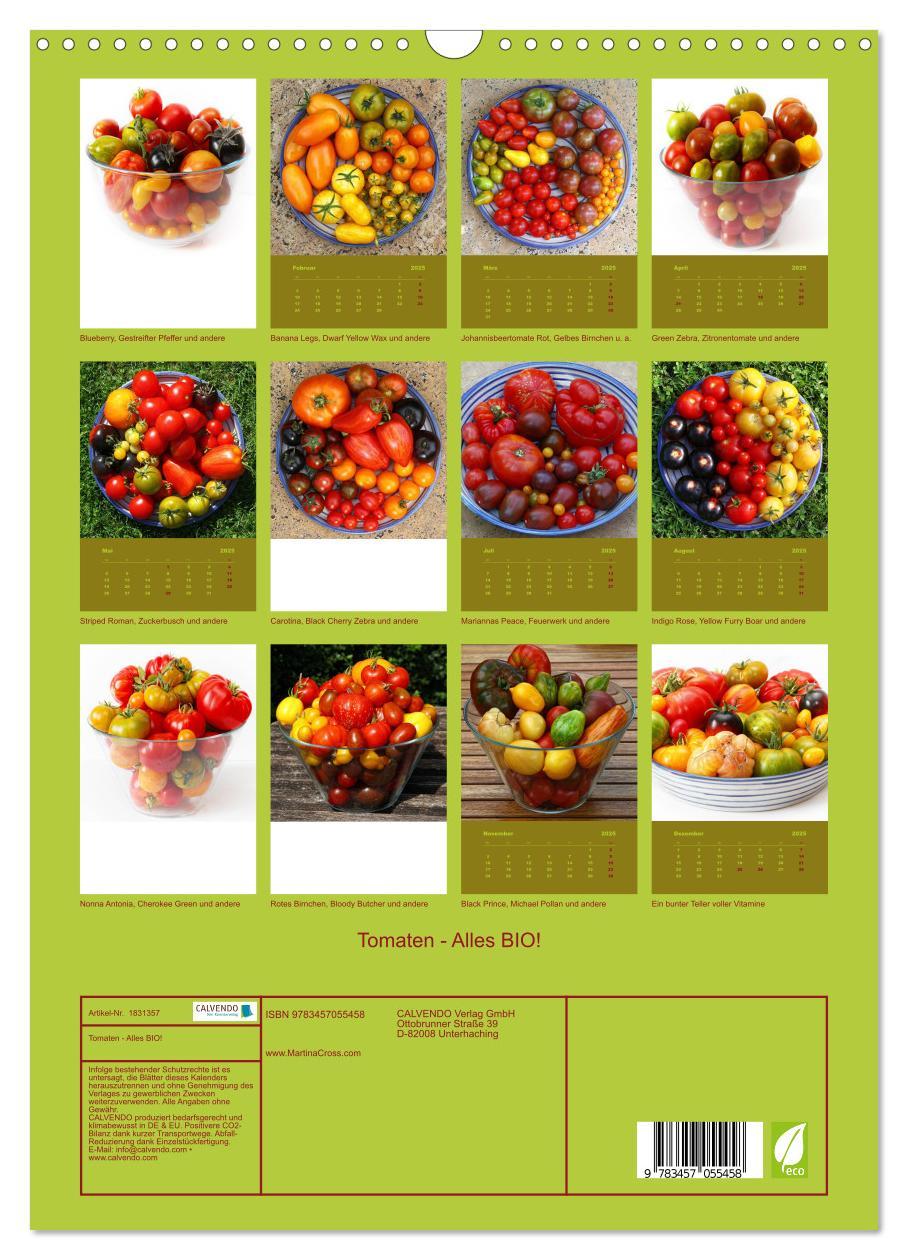 Bild: 9783457055458 | Tomaten - Alles BIO! (Wandkalender 2025 DIN A3 hoch), CALVENDO...