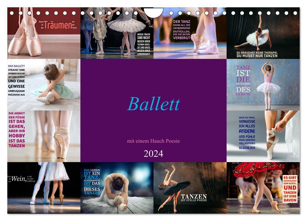 Cover: 9783383669880 | Ballett mit einem Hauch Poesie (Wandkalender 2024 DIN A4 quer),...