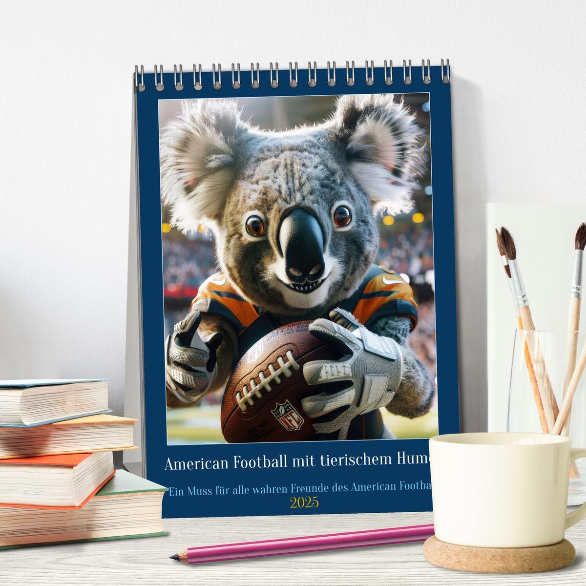 Bild: 9783457163191 | American Football mit tierischem Humor (Tischkalender 2025 DIN A5...