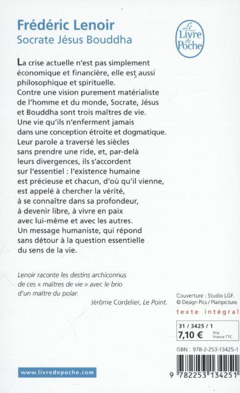 Rückseite: 9782253134251 | Socrate, Jésus, Bouddha | Frederic Lenoir | Taschenbuch | Französisch