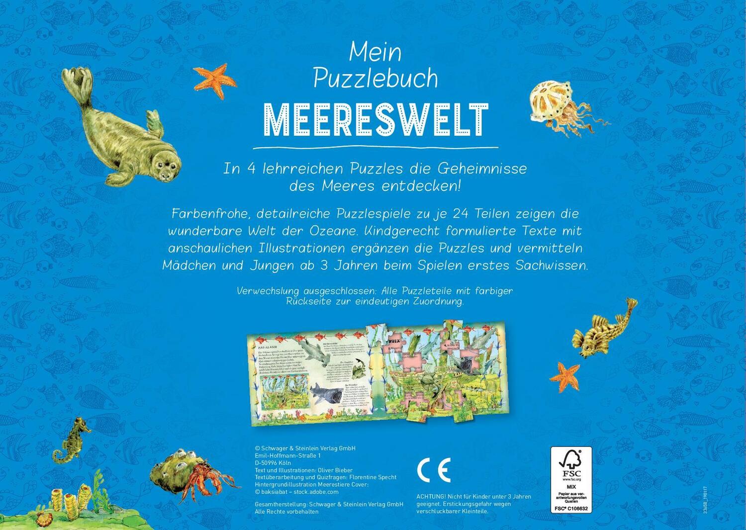 Rückseite: 9783849920937 | Mein Puzzlebuch Meereswelt | Buch | 10 S. | Deutsch | 2020