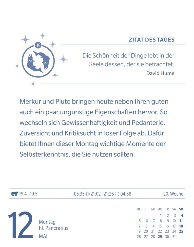 Bild: 9783840033667 | Fische Sternzeichenkalender 2025 - Tagesabreißkalender - Ihr...