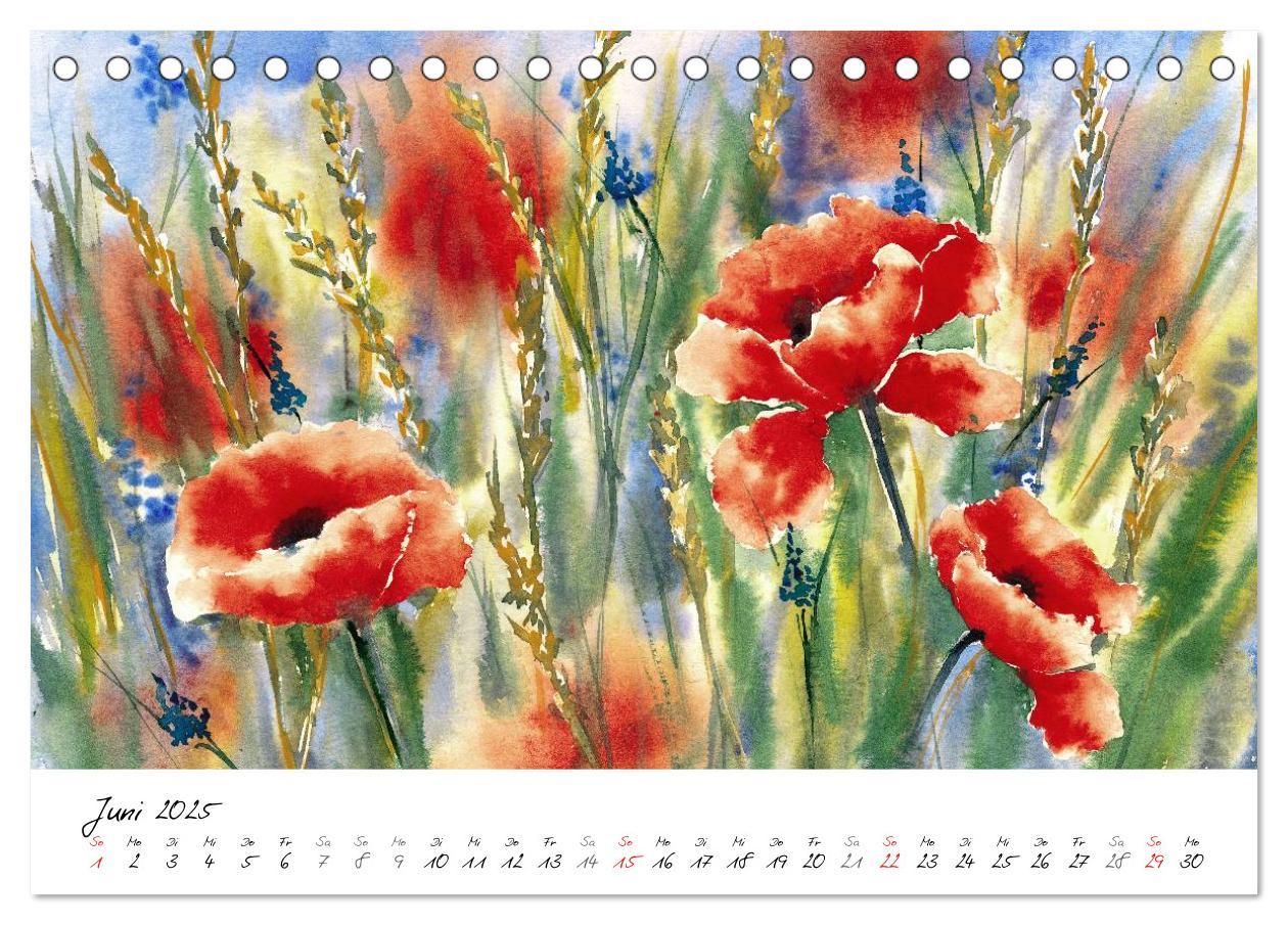 Bild: 9783435501496 | Blumen Blüten Aquarelle (Tischkalender 2025 DIN A5 quer), CALVENDO...