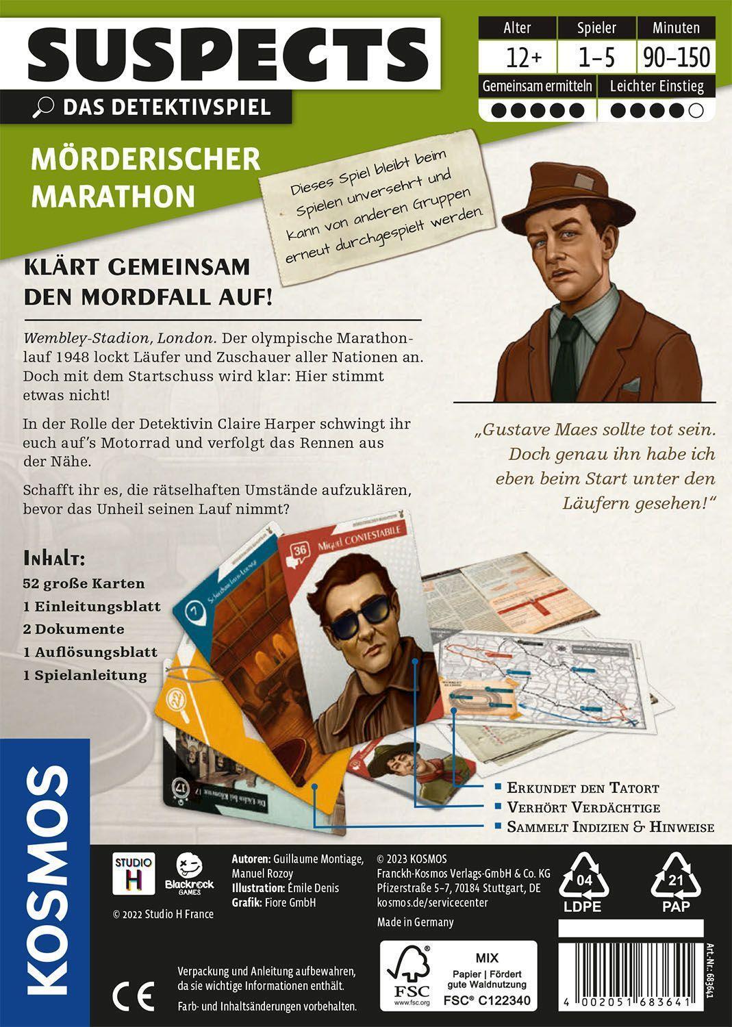 Bild: 4002051683641 | Suspects: Mörderischer Marathon | Spiel | Guillaume Montiage (u. a.)