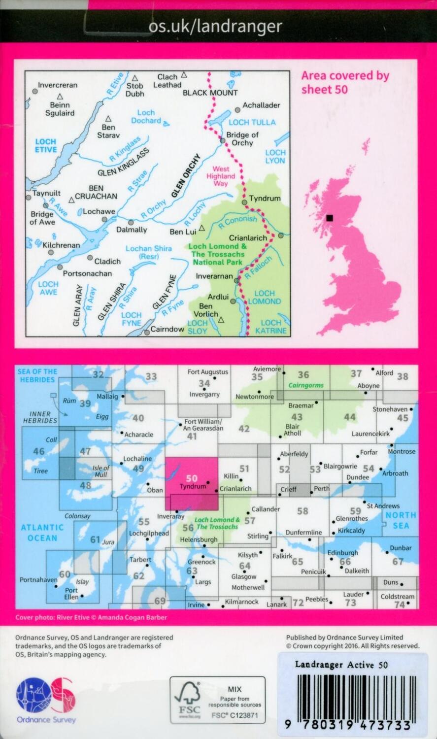 Bild: 9780319473733 | Glen Orchy &amp; Loch Etive | Ordnance Survey | (Land-)Karte | Englisch