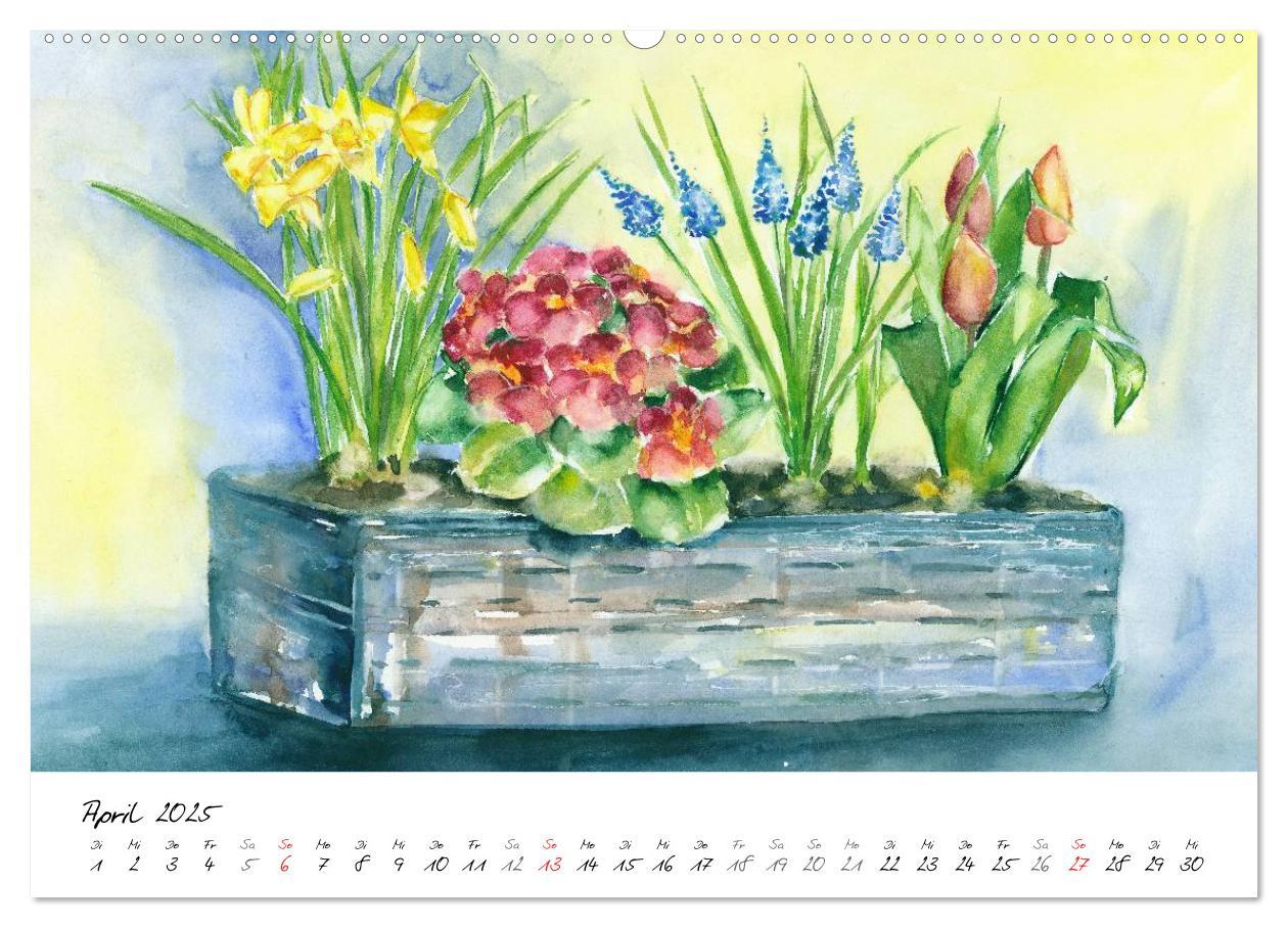 Bild: 9783435501991 | Blumen Blüten Aquarelle (Wandkalender 2025 DIN A2 quer), CALVENDO...