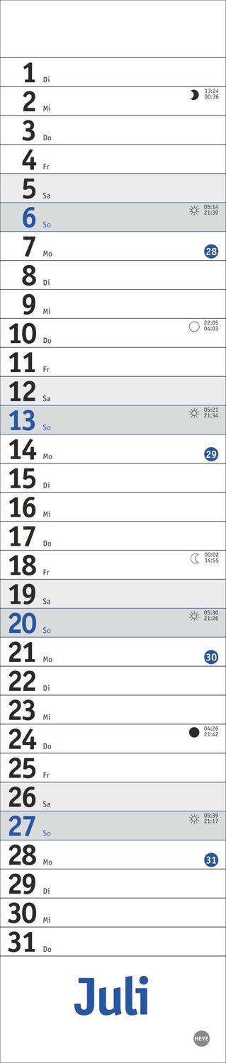 Bild: 9783756406357 | Langplaner mini, blau 2025 | Kalender | Bürokalender Heye | 13 S.