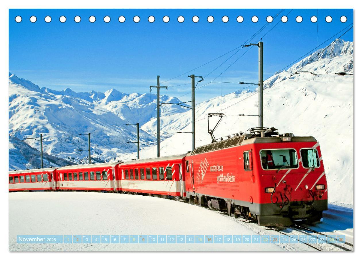 Bild: 9783457140468 | Im Zug durch Schweizer Berge (Tischkalender 2025 DIN A5 quer),...