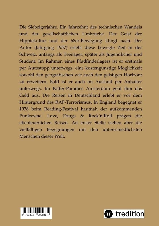 Rückseite: 9783384205681 | Autostopp | Unterwegs in den 70er-Jahren | Eggi Sieg | Taschenbuch