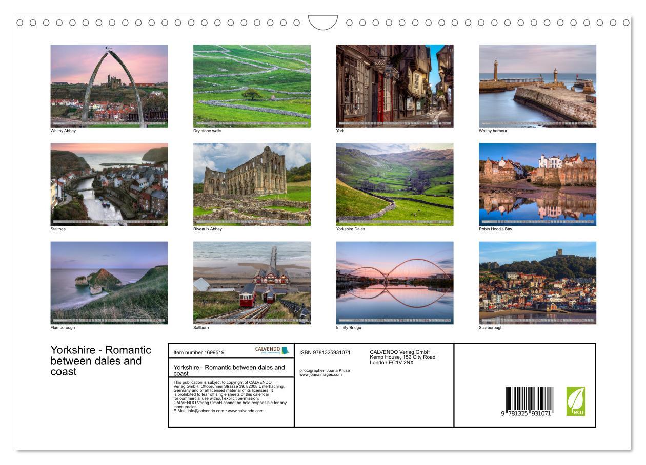 Bild: 9781325931071 | Yorkshire - Romantic between dales and coast (Wall Calendar 2025...