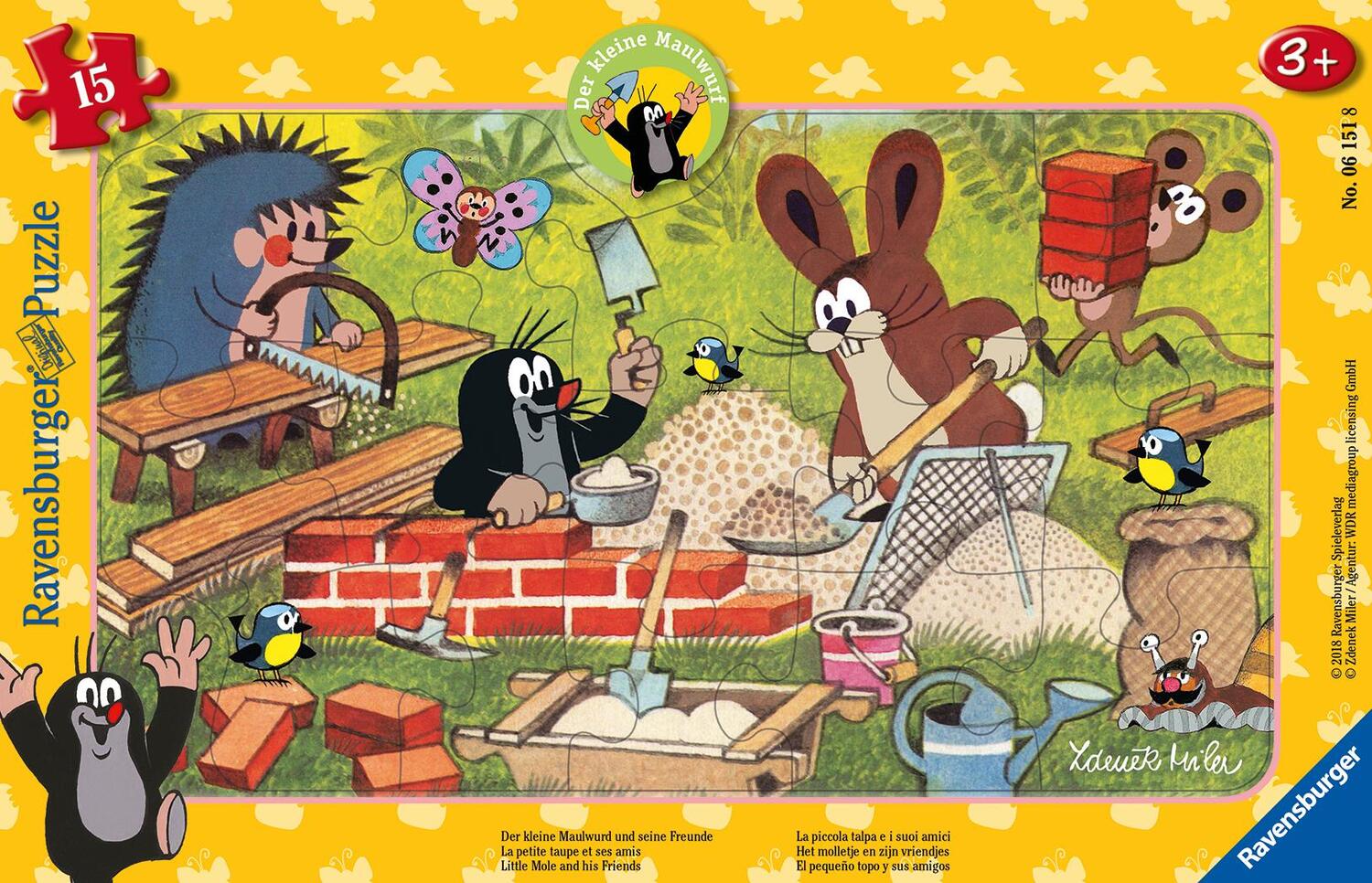 Cover: 4005556061518 | Der kleine Maulwurf und seine Freunde. Rahmenpuzzle 15 Teile | Spiel