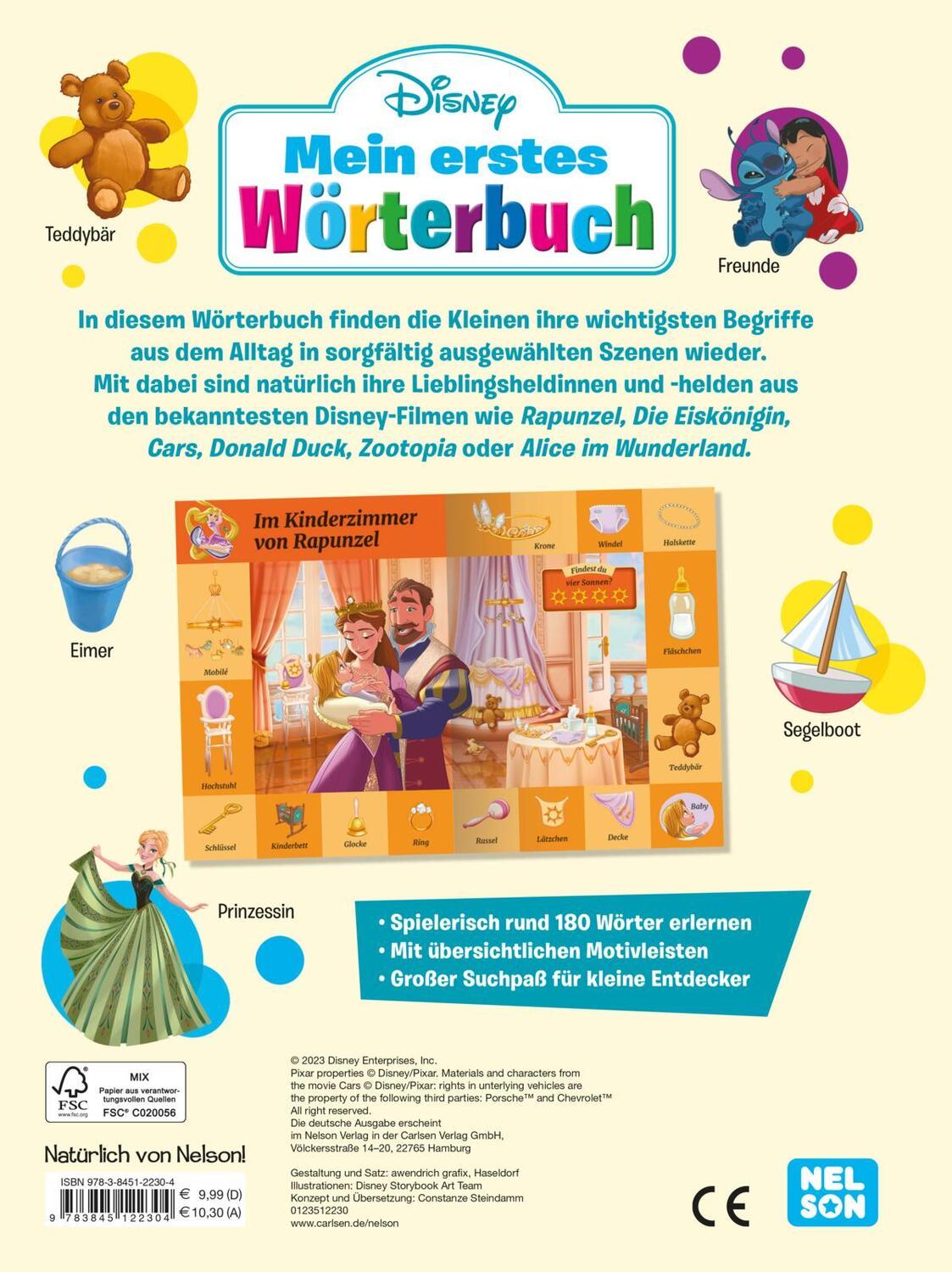 Rückseite: 9783845122304 | Disney: Mein erstes Wörterbuch | Pappenbuch für Kinder ab 2 Jahren