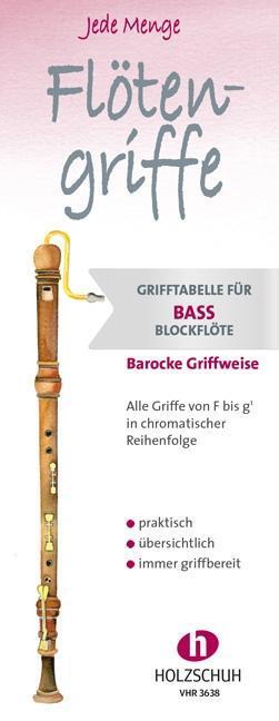 Cover: 9783864340383 | Jede Menge Flötengriffe - Bassblockflöte (Barocke Griffweise) | Ertl