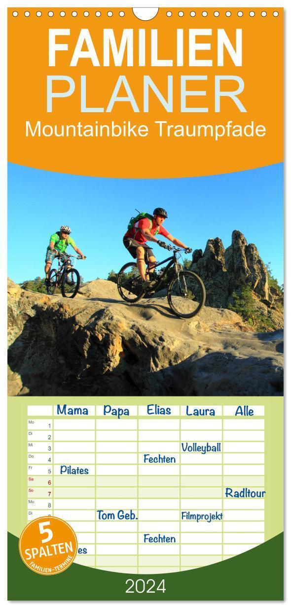 Cover: 9783383093678 | Familienplaner 2024 - Mountainbike Traumpfade mit 5 Spalten...