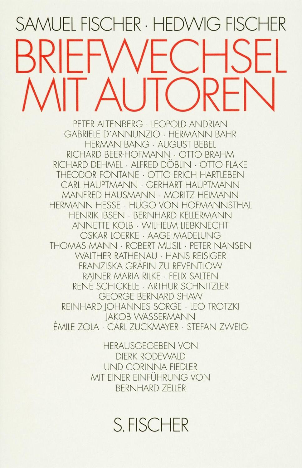 Cover: 9783100215031 | Briefwechsel mit Autoren | Samuel/Fischer, Hedwig Fischer | Buch