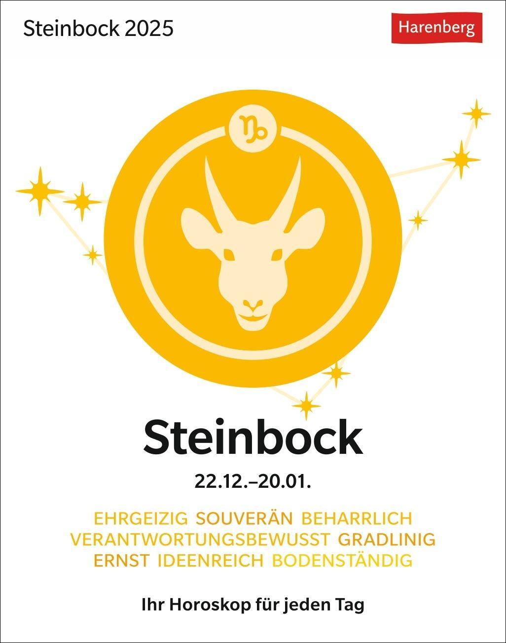 Cover: 9783840033643 | Steinbock Sternzeichenkalender 2025 - Tagesabreißkalender - Ihr...