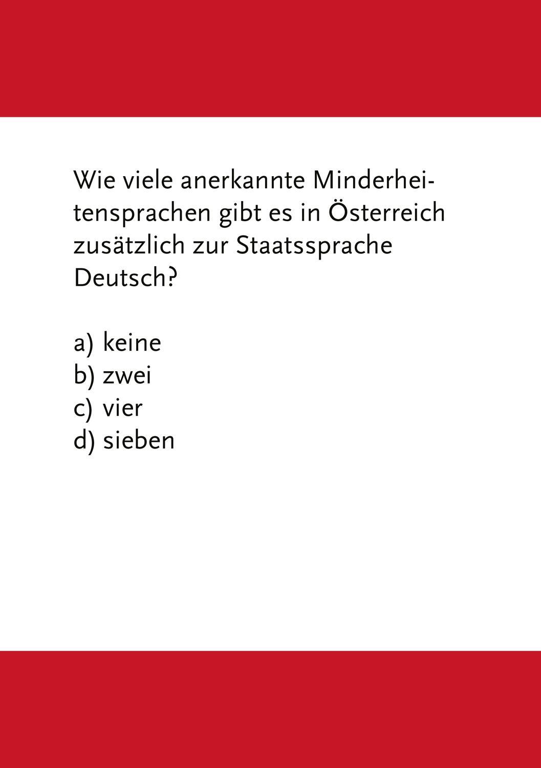Bild: 4250364115179 | Das Österreich-Quiz | Christine Grän (u. a.) | Stück | Spiel | Deutsch