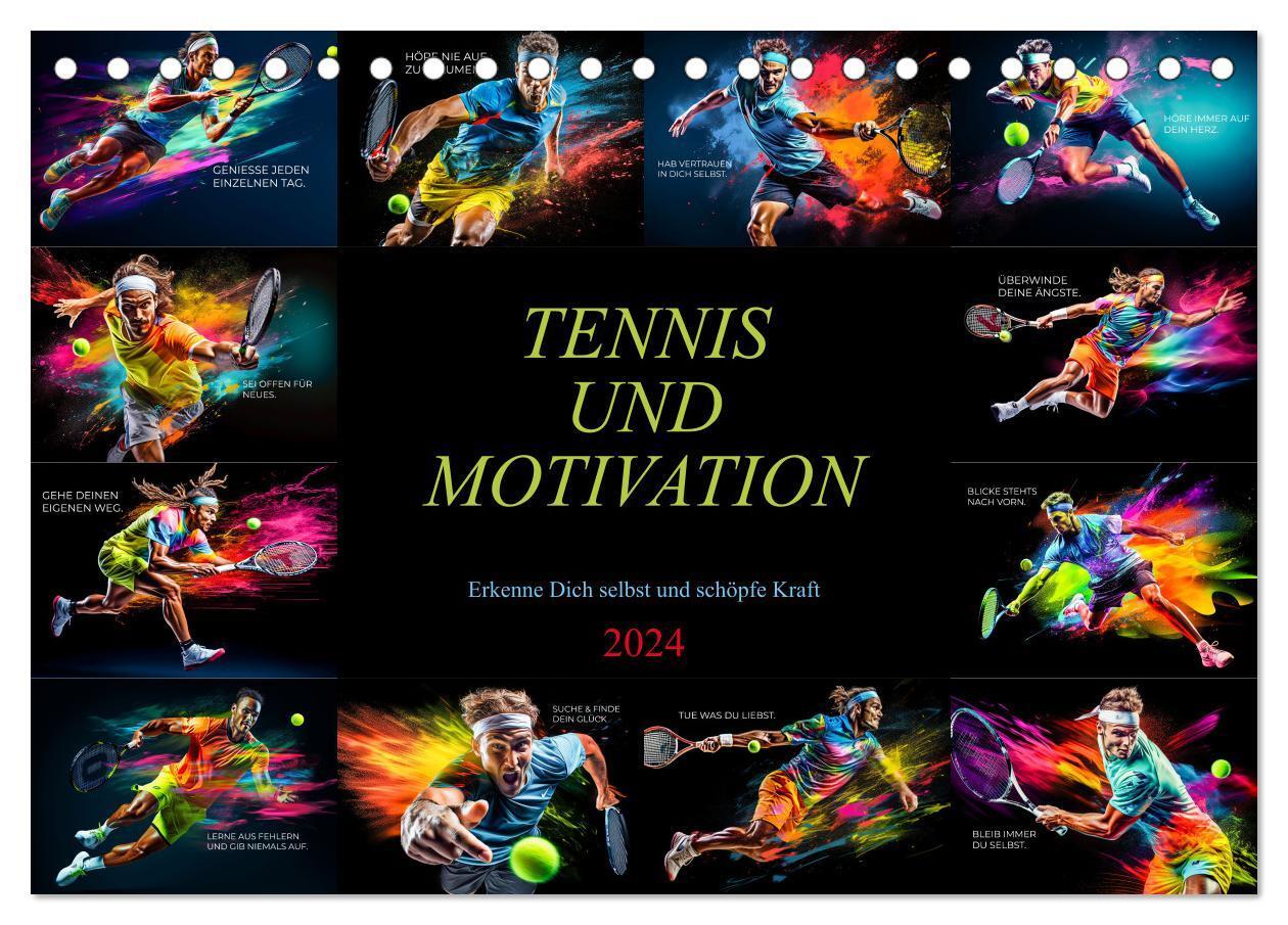 Cover: 9783383691447 | Tennis und Motivation (Tischkalender 2024 DIN A5 quer), CALVENDO...