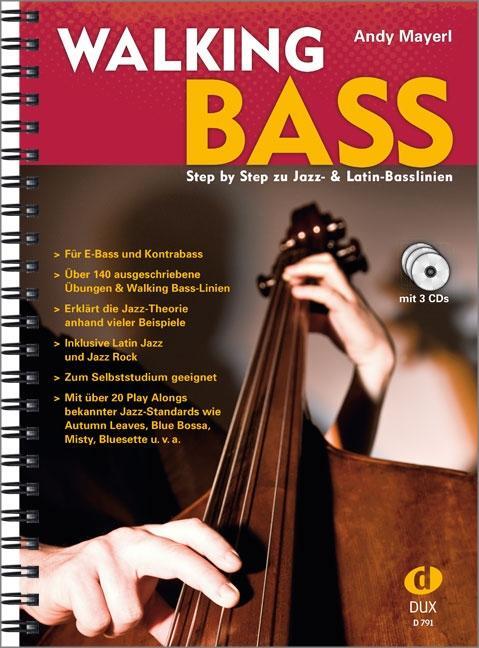 Cover: 9783868490077 | Walking Bass | Step by Step zu Jazz- &amp; Latin-Basslinien | Andy Mayerl