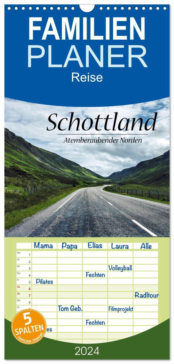 Cover: 9783675829978 | Familienplaner 2024 - Schottland, Atemberaubender Norden mit 5...