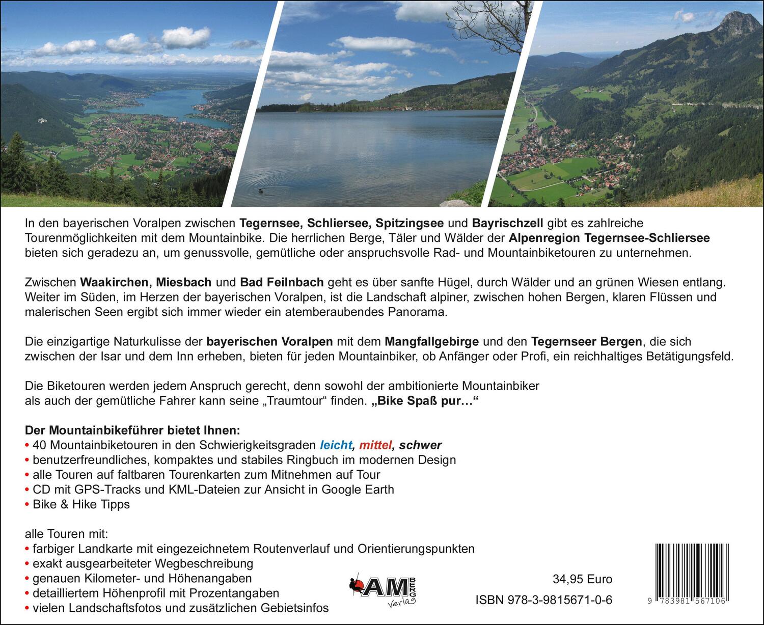 Rückseite: 9783981567106 | Mountainbike Touren Tegernsee - Schliersee - Bayrischzell | Band 6