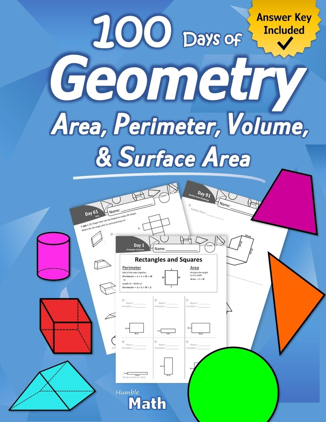 Cover: 9781635783308 | Humble Math - Area, Perimeter, Volume, &amp; Surface Area | Humble Math