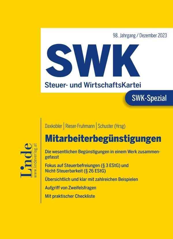 Cover: 9783707349153 | SWK-Spezial Mitarbeiterbegünstigungen | Katharina Daxkobler (u. a.)