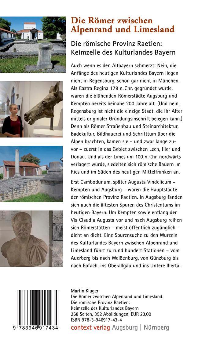 Rückseite: 9783946917434 | Die Römer zwischen Alpenrand und Limesland | Martin Kluger | Buch