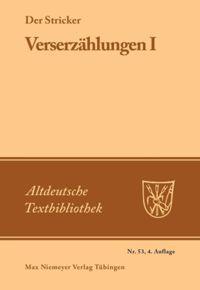 Cover: 9783110483673 | Verserzählungen I | Der Stricker | Taschenbuch | ISSN | Paperback