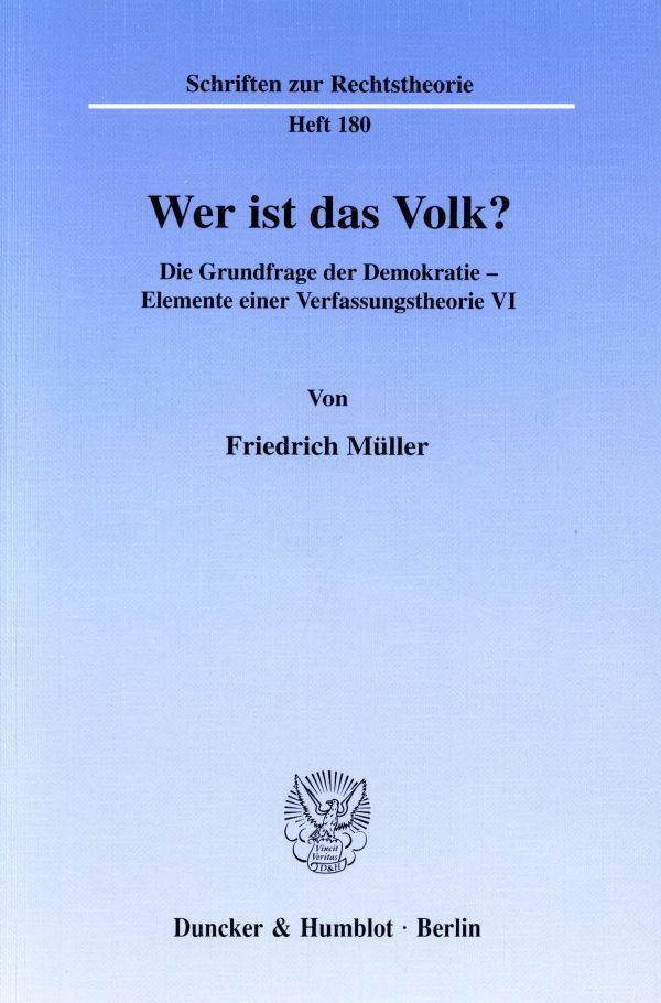 Cover: 9783428091898 | Wer ist das Volk? | Friedrich Müller | Taschenbuch | 62 S. | Deutsch