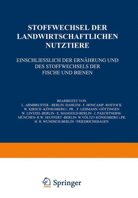 Cover: 9783709195451 | Stoffwechsel der Landwirtschaftlichen Nutztiere | Armbruster (u. a.)