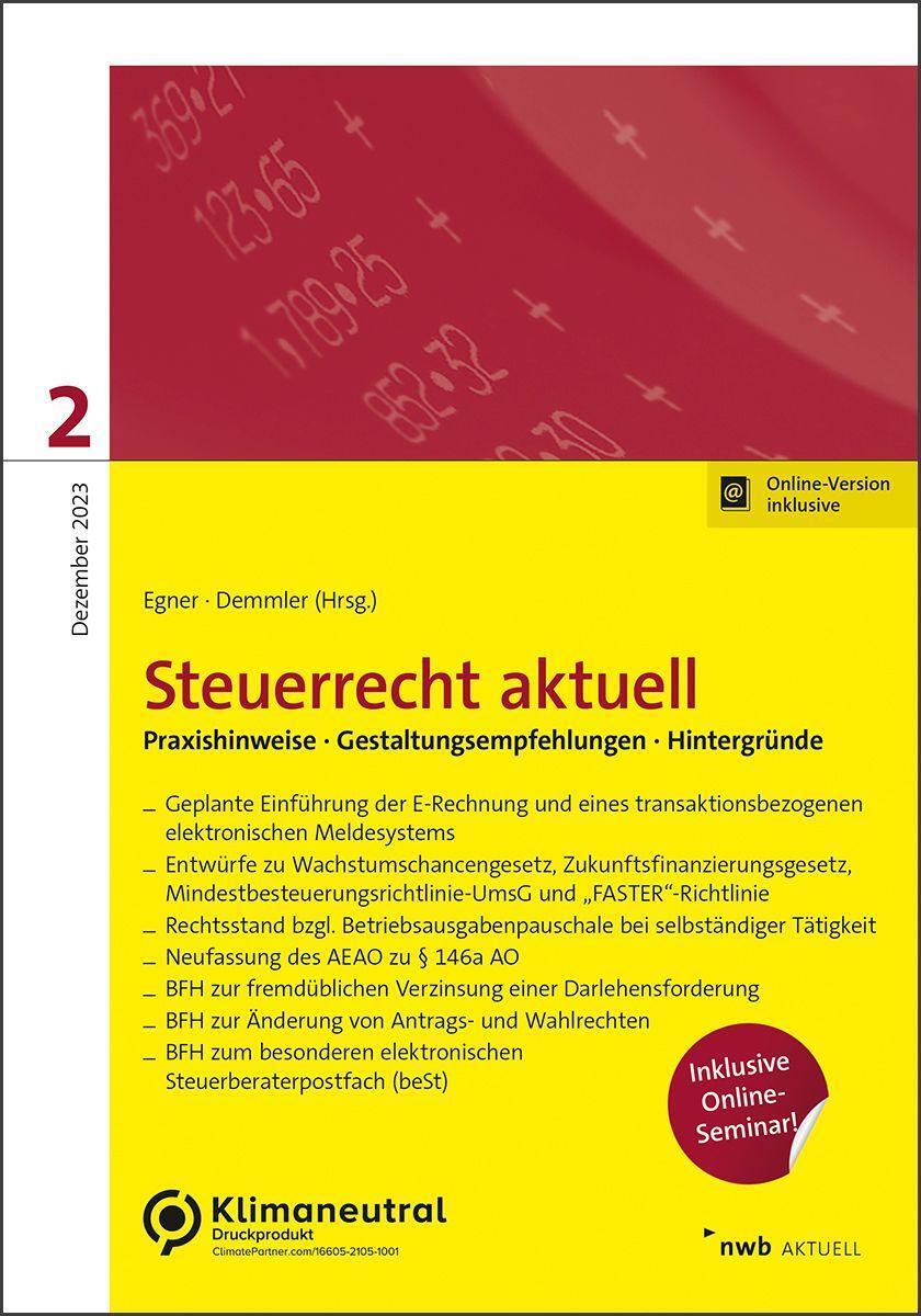 Cover: 9783482684128 | Steuerrecht aktuell 2/2023 | Thomas Egner (u. a.) | Bundle | Deutsch