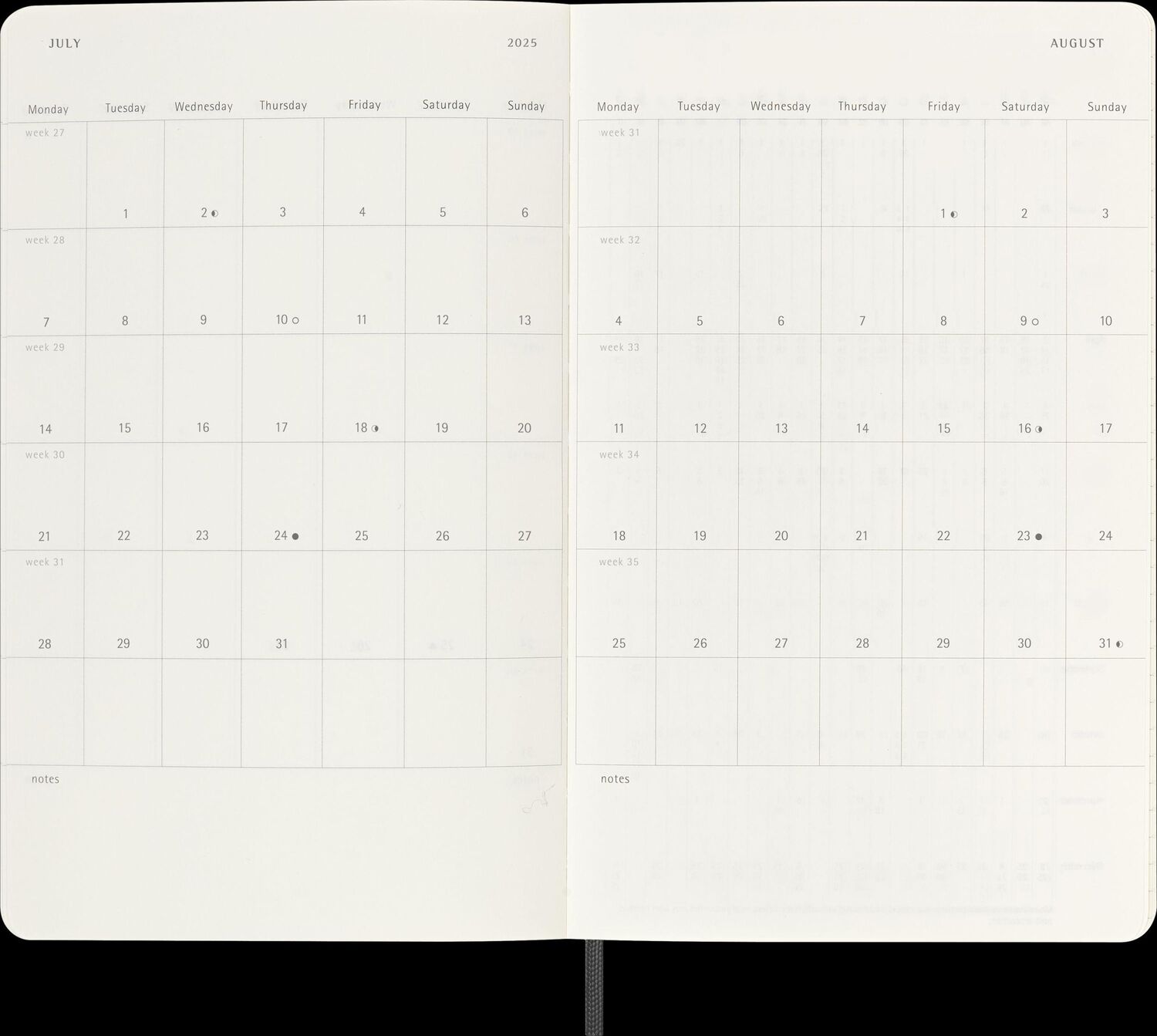 Bild: 8056999270315 | Moleskine 12 Monate Wochen Notizkalender 2025, Large/A5, 1 Wo = 1...