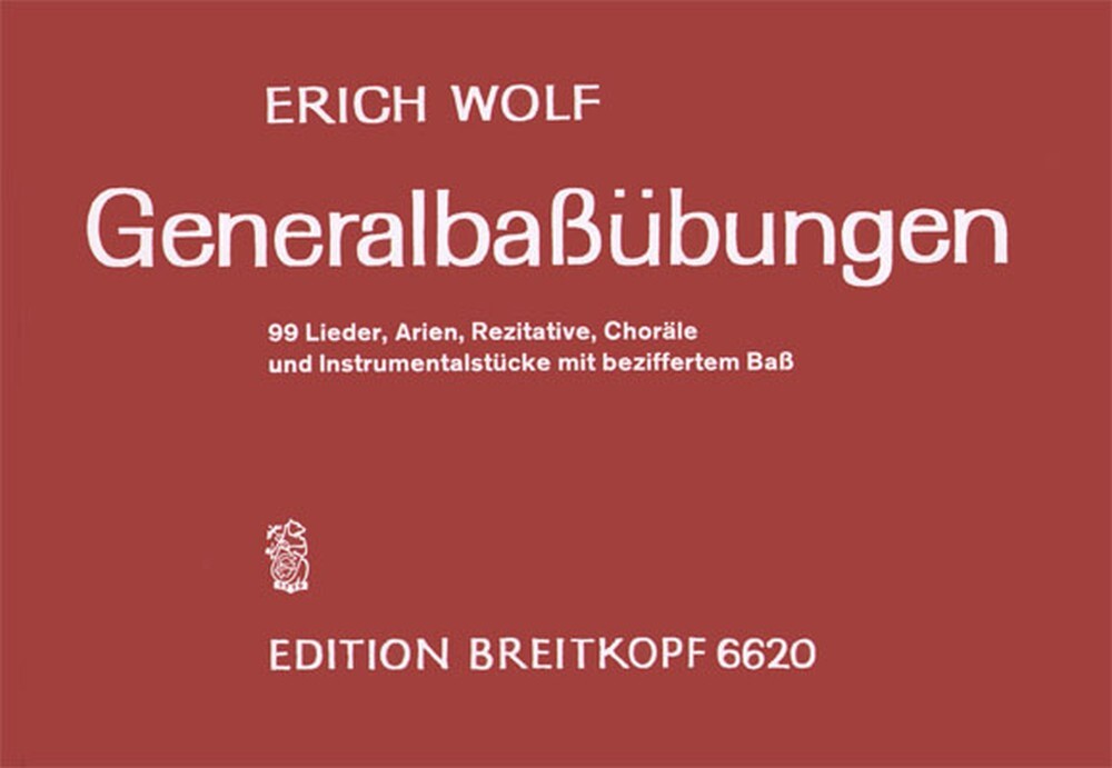Cover: 9790004168400 | Generalbassubungen | C. de Wolf | Buch | Breitkopf & Härtel