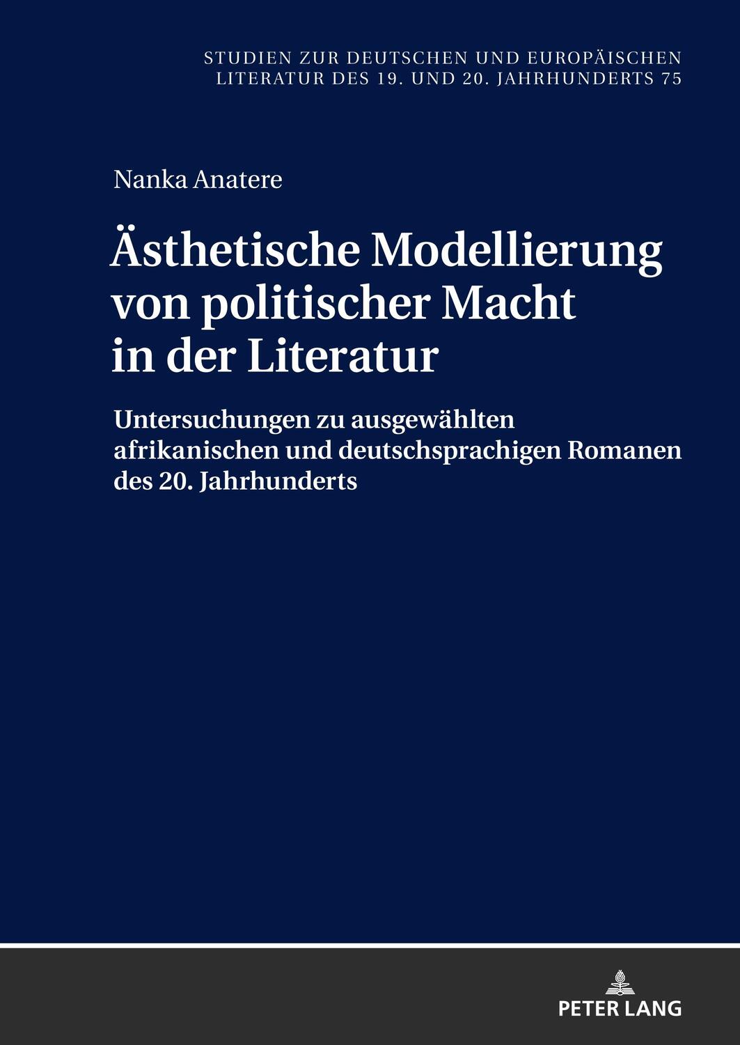 Cover: 9783631759424 | Ästhetische Modellierung von politischer Macht in der Literatur | Buch