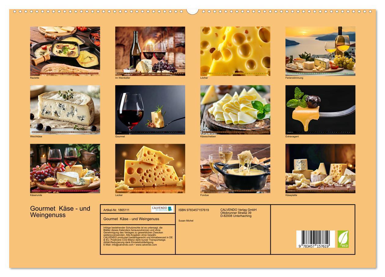 Bild: 9783457157619 | Gourmet Käse - und Weingenuss (hochwertiger Premium Wandkalender...