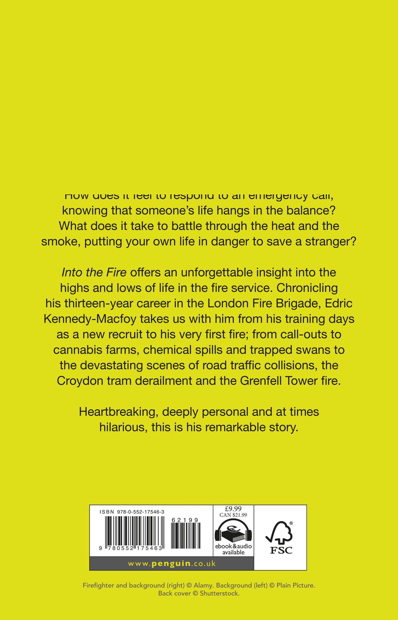 Rückseite: 9780552175463 | Into the Fire: My Life as a London Firefighter | Edric Kennedy-Macfoy