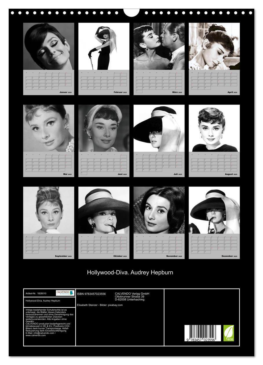 Bild: 9783457023556 | Hollywood-Diva. Audrey Hepburn (Wandkalender 2025 DIN A3 hoch),...