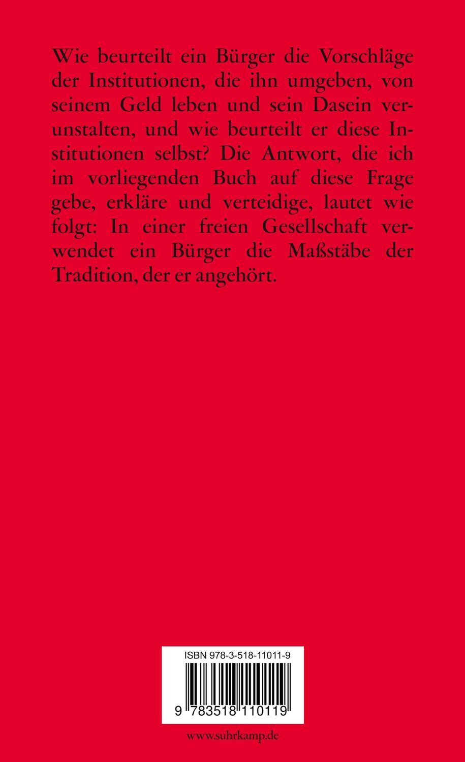 Rückseite: 9783518110119 | Erkenntnis für freie Menschen | Paul Feyerabend | Taschenbuch | 304 S.