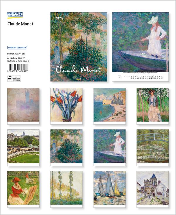 Bild: 9783731878377 | Claude Monet 2025 | Verlag Korsch | Kalender | Spiralbindung | 14 S.