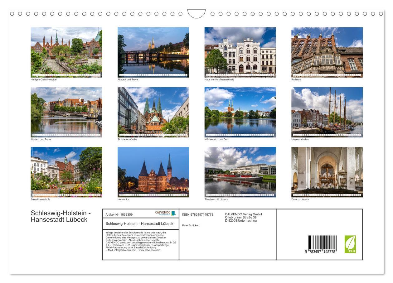 Bild: 9783457148778 | Schleswig-Holstein - Hansestadt Lübeck (Wandkalender 2025 DIN A3...