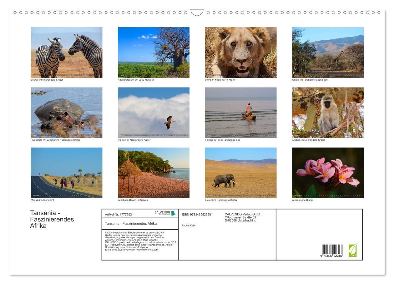 Bild: 9783435526581 | Tansania - Faszinierendes Afrika (Wandkalender 2025 DIN A2 quer),...