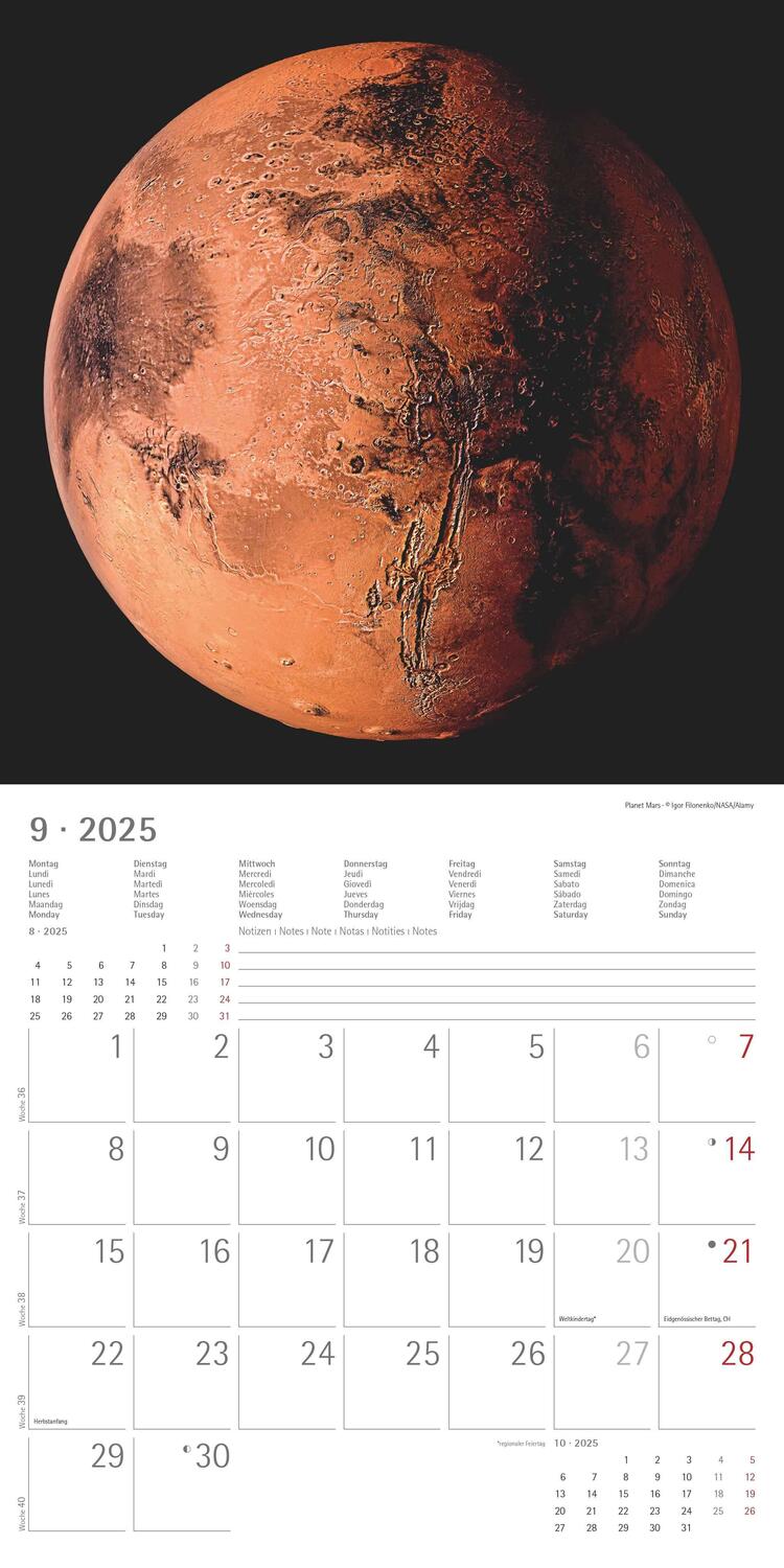 Bild: 4251732343163 | Space 2025 - Broschürenkalender 30x30 cm (30x60 geöffnet) -...