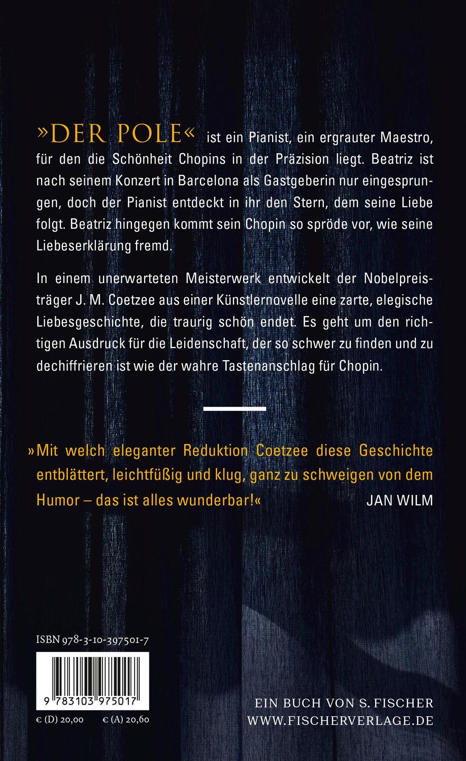 Rückseite: 9783103975017 | Der Pole | Roman | J. M. Coetzee | Buch | Deutsch | 2023 | S. FISCHER