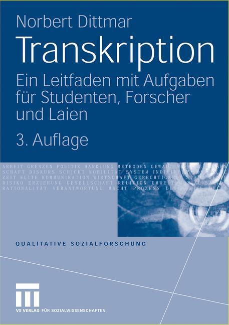 Cover: 9783531161129 | Transkription | Norbert Dittmar | Taschenbuch | Paperback | 242 S.