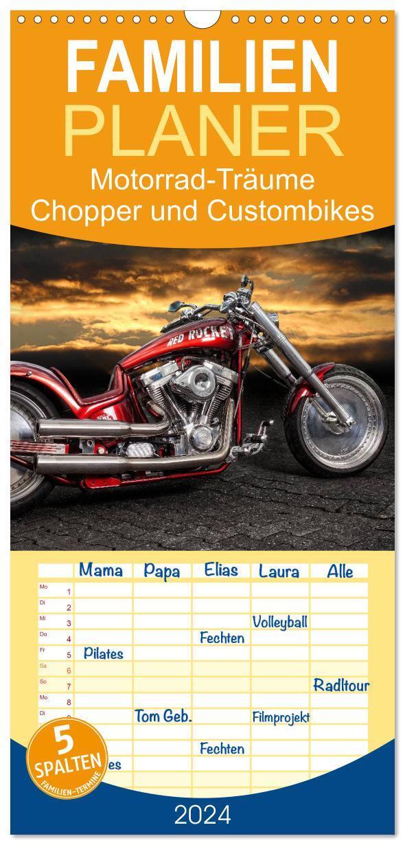 Cover: 9783383094798 | Familienplaner 2024 - Motorrad-Träume ¿ Chopper und Custombikes mit...