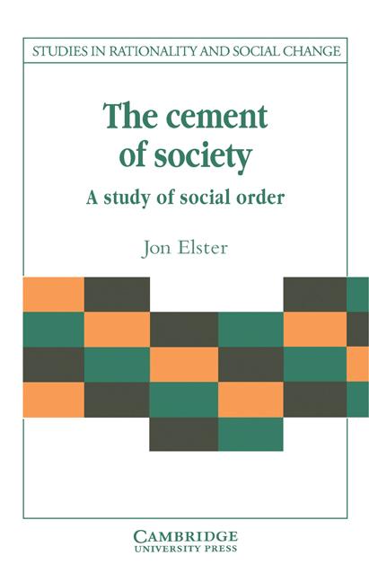 Cover: 9780521376075 | The Cement of Society | A Survey of Social Order | Jon Elster | Buch