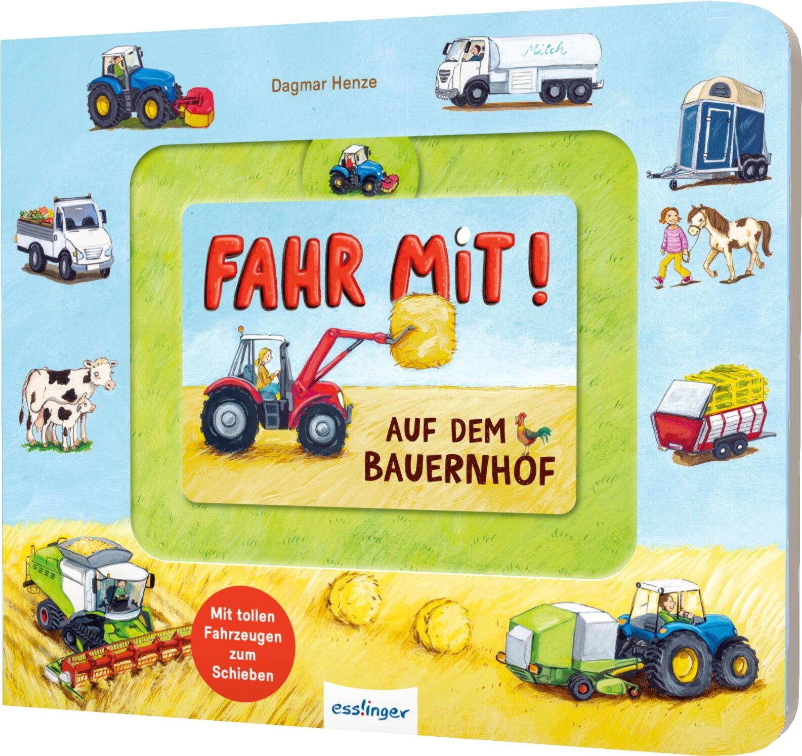 Cover: 9783480237142 | Fahr mit!: Auf dem Bauernhof | Pappebuch mit Fahrzeugen zum Schieben