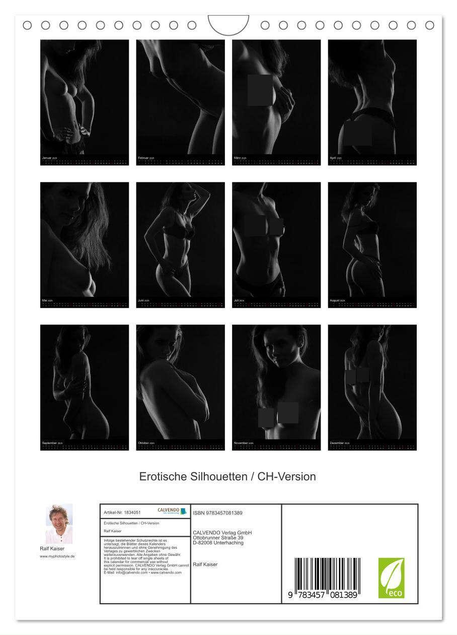 Bild: 9783457081389 | Erotische Silhouetten / CH-Version (Wandkalender 2025 DIN A4 hoch),...