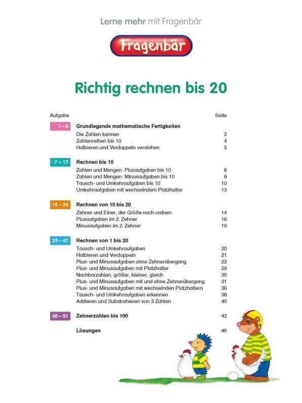 Bild: 9783940811240 | Fragenbär - Richtig rechnen 1. Klasse | Broschüre | Deutsch | 2015